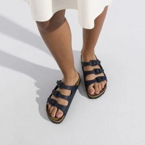 BIRKENSTOCK Florida Soft Footbed Bkue Navy 3 Strap Buckles 36 EU